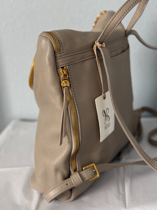 NWT Gorgeous Light Brown Quality Leather HOBO Brand Backpack Purse main image 7